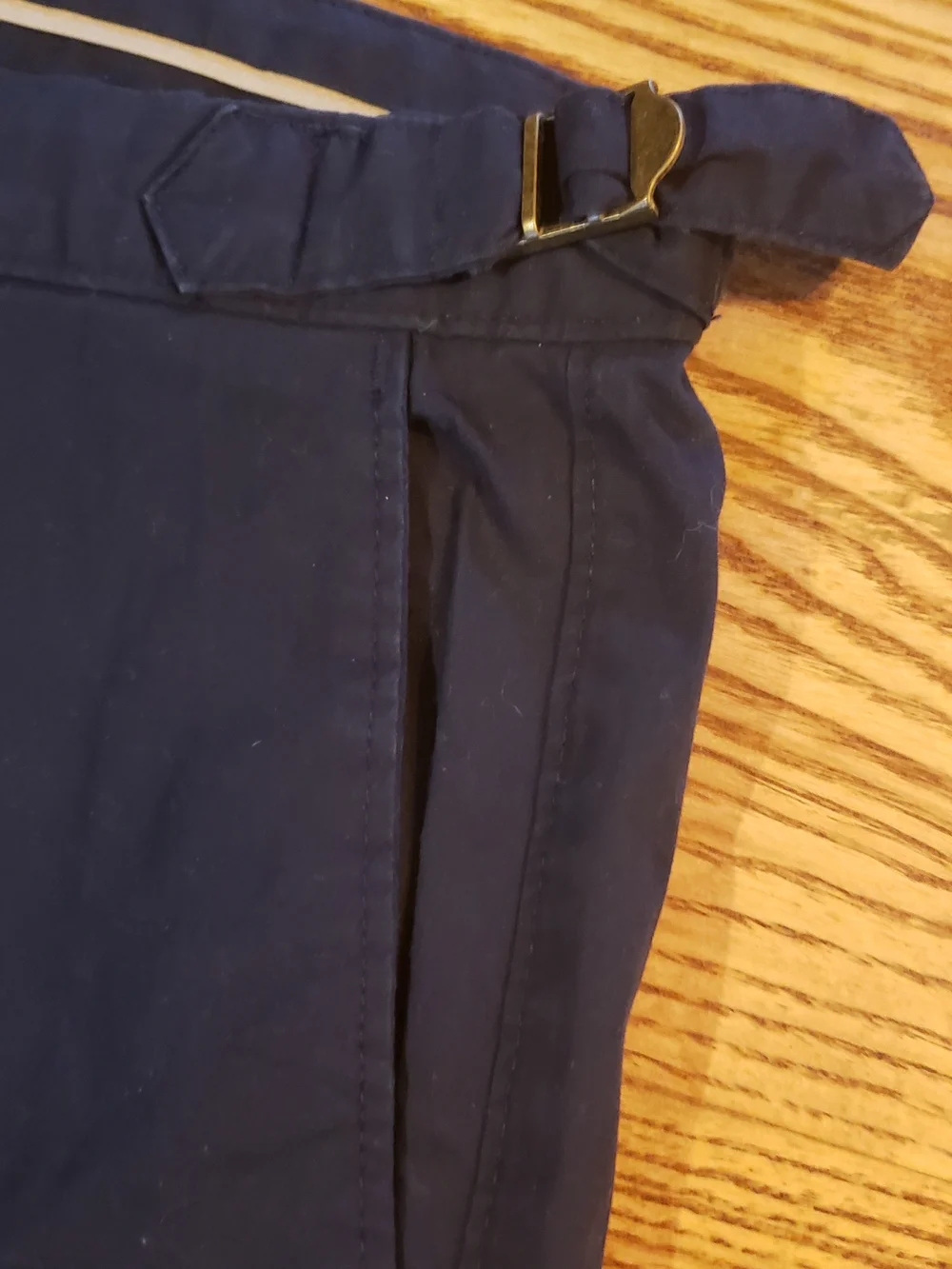 Banana Republic Classic Navy Cotton-Blend Chino Shorts with Side Adjusters